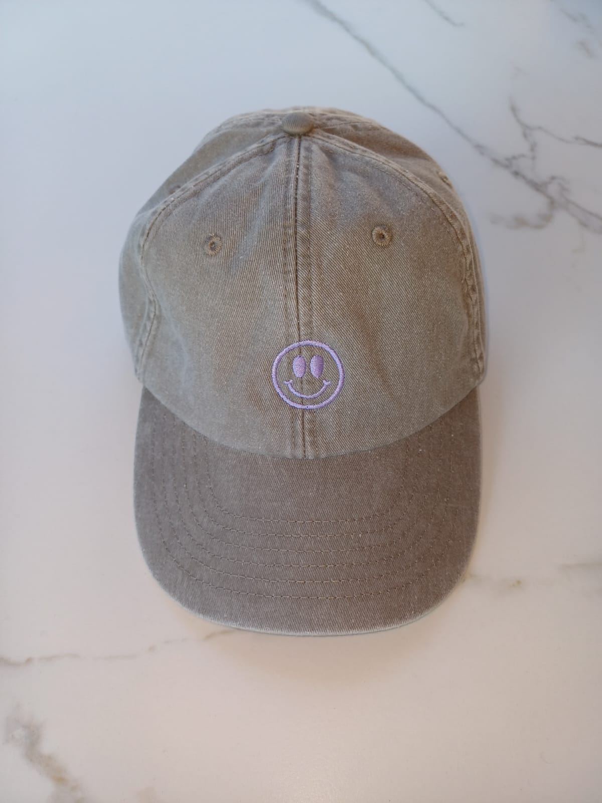 Cap Smiley grey and lavender