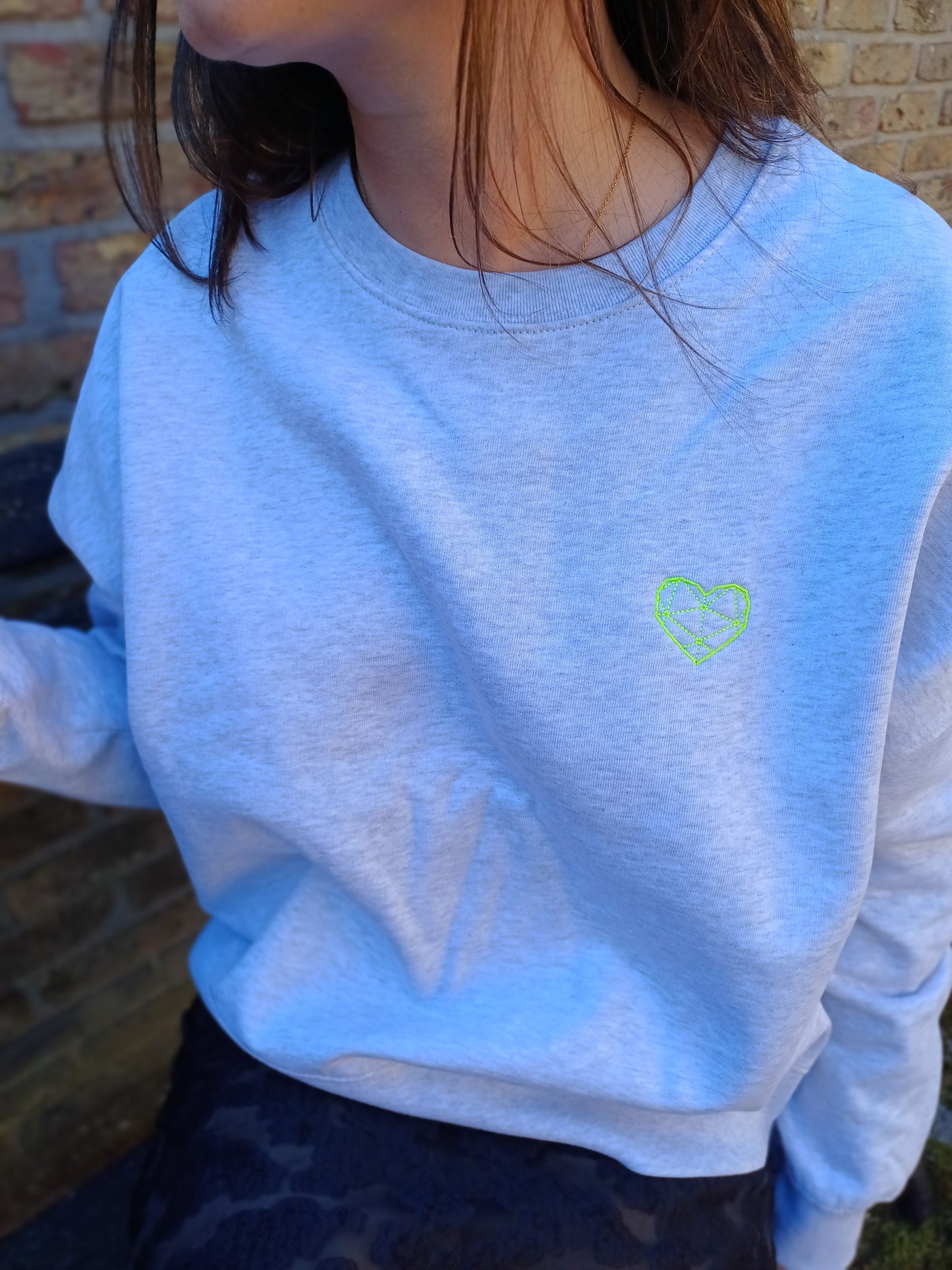 Sweater heart - Cool grey fluo